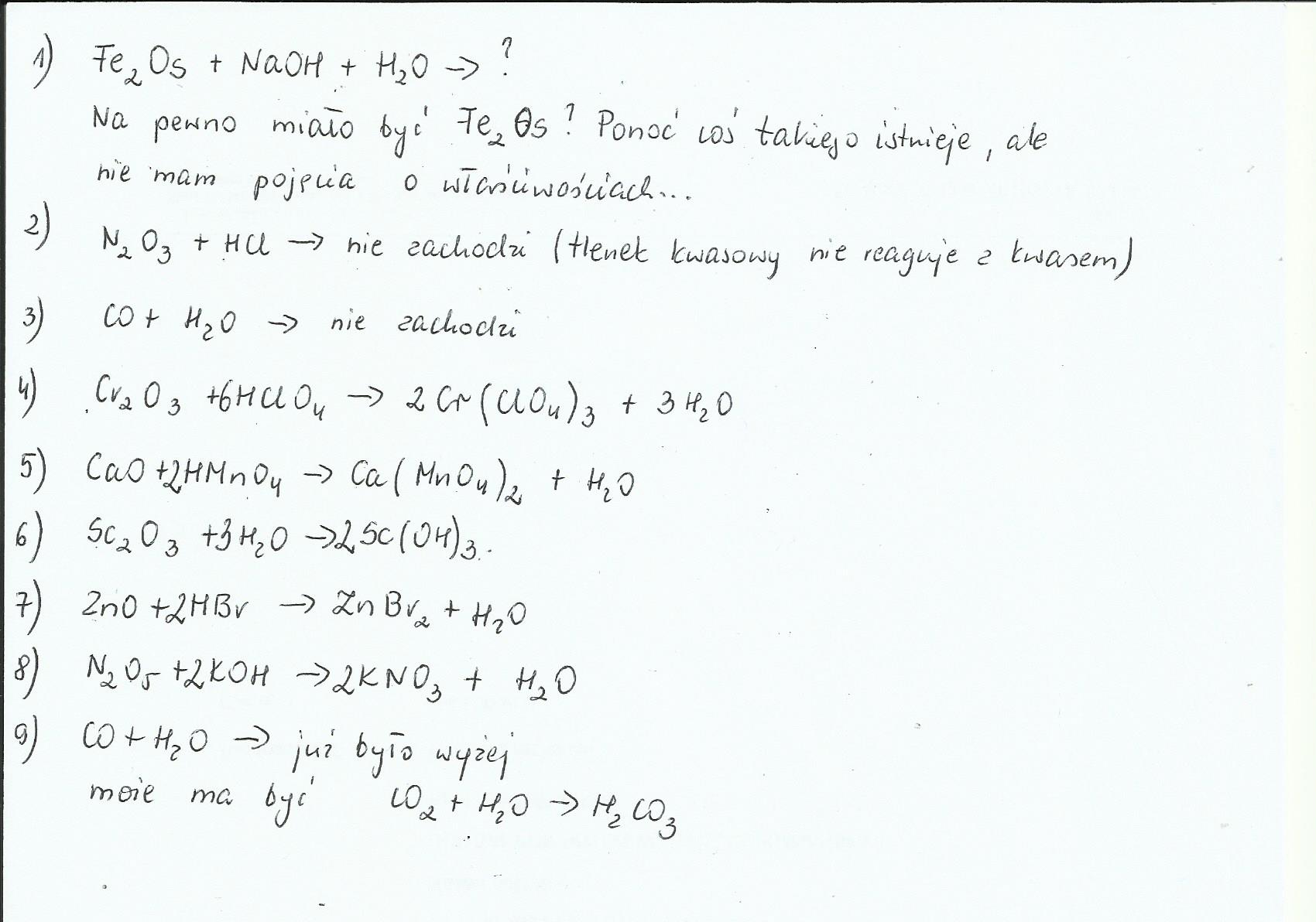 Zaznacz Równanie Reakcji Chemicznej Która Nie Jest Reakcją Redoks Dokończ równania reakcji chemicznych lub zaznacz że reakcja ta nie