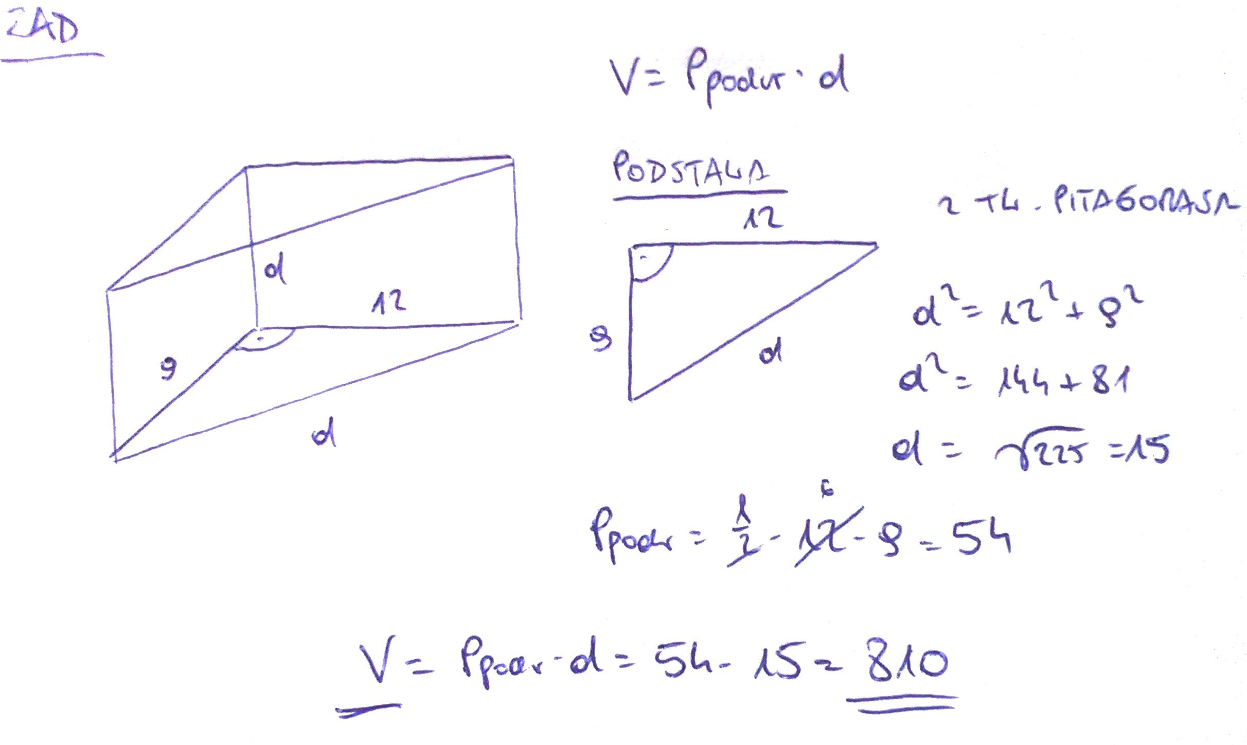 Podstawą Graniastosłupa Prostego Jest Trójkąt Prostokątny Równoramienny Podstawa graniastosłupa prostego jest trójkąt prostokątny o