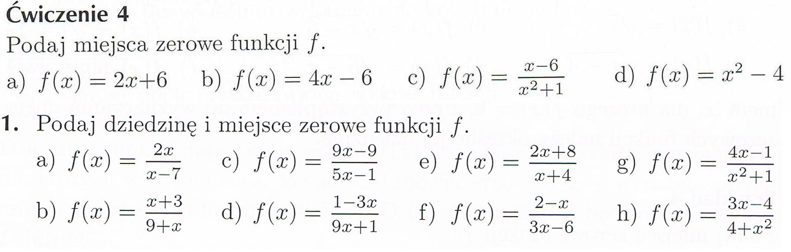 Miejsca Zerowe Funkcji Gimnazjum Sprawdzian Drukuj www.zaliczaj.pl